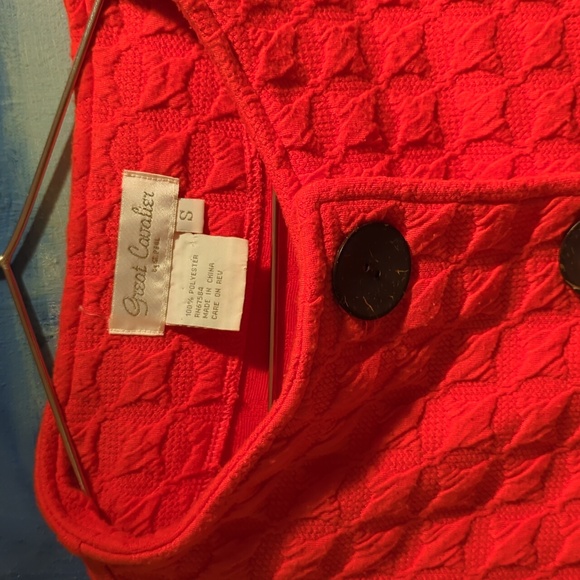 Great Cavalier by St Paul orange A-line three button closure cardigan w/pockets - Picture 3 of 12